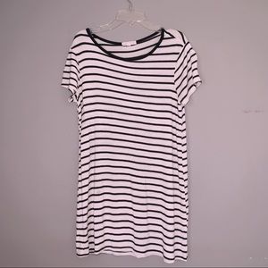 Black and white striped t-shirt dress